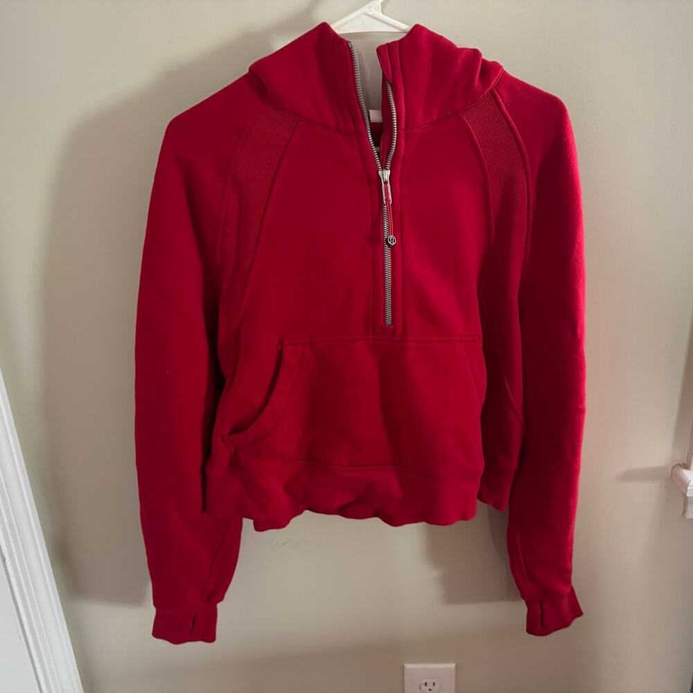 Lululemon Women’s Scuba Oversized Red Half-Zip Hoodie Size M/L NWT